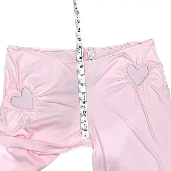 SOLD NWT NEW SKIMS Cherry Blossom Heart Cutout Flare Leggings Pink - Picture 9 of 9